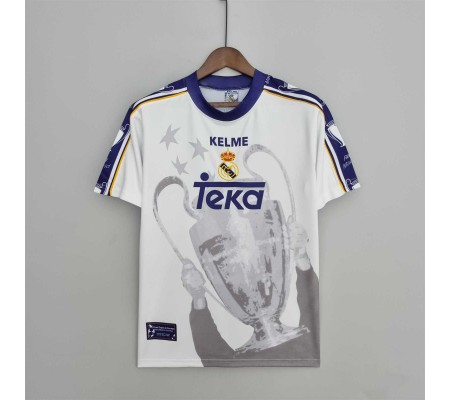 Real Madrid 97/98 Champions Commemorative Edition White Soccer Jersey